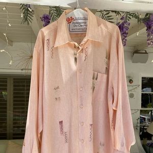 Men’s Salmon Pink Italian Dress Shirt - One of a Kind!